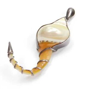 Sterling Silver Shell Pendant Unique Jewelry Beach Artisan Festival